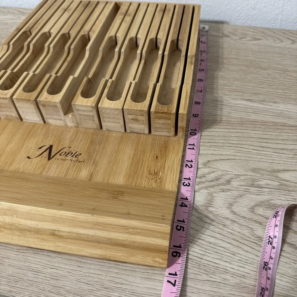 Noble Home‎ & Chef Bamboo In Drawer Kitchen Knife Set Block Storage Organizer